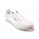 Бели мъжки спортни обувки, здрава еко-кожа - спортни обувки за пролетта и лятото N 100018030
