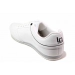 Бели мъжки спортни обувки, здрава еко-кожа - спортни обувки за пролетта и лятото N 100018030