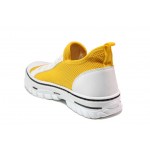 Жълти спортни дамски обувки, текстилна материя - спортни кецове за пролетта и лятото N 100018127