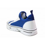 Сини спортни дамски обувки, текстилна материя - спортни кецове за пролетта и лятото N 100018128