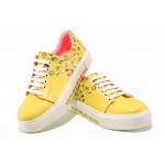 Жълти спортни дамски обувки, здрава еко-кожа - спортни кецове за пролетта и лятото N 100018130