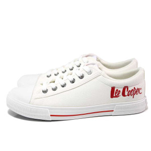 Бели дамски кецове, текстилна материя - спортни кецове за пролетта и лятото N 100018214