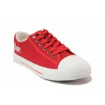 Червени дамски кецове, текстилна материя - спортни обувки за пролетта и лятото N 100018212