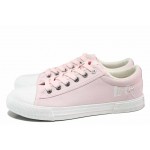 Розови дамски кецове, текстилна материя - спортни обувки за пролетта и лятото N 100018210