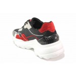 Черни дамски маратонки, естествен велур - спортни обувки за пролетта и лятото N 100018427