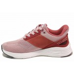 Розови дамски маратонки, текстилна материя - спортни обувки за пролетта и лятото N 100018425