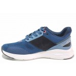 Тъмносини мъжки маратонки, текстилна материя - спортни обувки за пролетта и лятото N 100018417