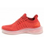 Червени мъжки маратонки, анатомични, текстилна материя - спортни обувки за пролетта и лятото N 100018414