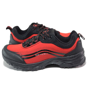 Червени тинейджърски маратонки, текстилна материя - спортни обувки за целогодишно ползване N 100018705