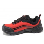Червени тинейджърски маратонки, текстилна материя - спортни обувки за целогодишно ползване N 100018705