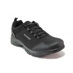 Черни мъжки маратонки, текстилна материя - спортни обувки за целогодишно ползване N 100018707