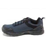 Сини мъжки маратонки, текстилна материя - спортни обувки за целогодишно ползване N 100018706