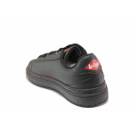 Черни мъжки спортни обувки, здрава еко-кожа - спортни кецове за есента и зимата N 100018904