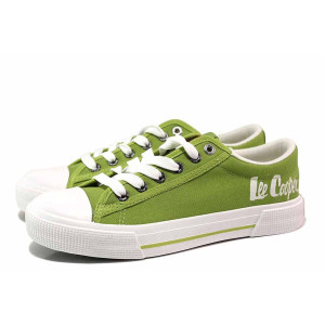 Зелени анатомични тинейджърски маратонки, текстилна материя - спортни обувки за целогодишно ползване N 100019007