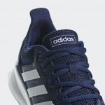 Сини мъжки маратонки, естествена кожа и текстилна материя - спортни обувки  N 100017842