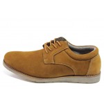 Кафяви мъжки обувки, естествен набук - всекидневни обувки за пролетта и лятото N 100018051