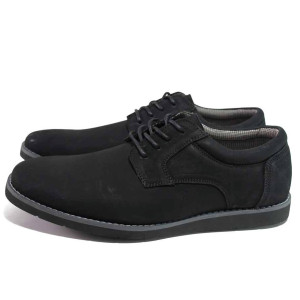 Черни мъжки обувки, естествен набук - всекидневни обувки за пролетта и лятото N 100018050