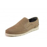 Бежови мъжки обувки, естествен набук - ежедневни обувки за пролетта и лятото N 100018118