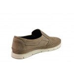 Бежови мъжки обувки, естествен набук - ежедневни обувки за пролетта и лятото N 100018118