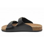 Черни мъжки чехли, здрава еко-кожа - ежедневни обувки за пролетта и лятото N 100018393