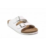Бели мъжки чехли, здрава еко-кожа - ежедневни обувки за пролетта и лятото N 100018394