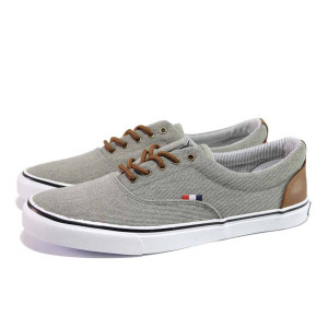 Сиви мъжки спортни обувки, текстилна материя - ежедневни обувки за пролетта и лятото N 100018391