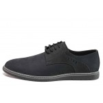 Черни мъжки обувки, естествен набук - всекидневни обувки за пролетта и лятото N 100018611