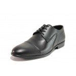 Черни анатомични официални мъжки обувки, естествена кожа - елегантни обувки за целогодишно ползване N 100018692
