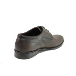 Кафяви анатомични мъжки обувки, естествена кожа - елегантни обувки за целогодишно ползване N 100018811