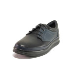 Черни анатомични мъжки обувки, естествена кожа - ежедневни обувки за есента и зимата N 100018809