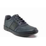 Сини мъжки обувки, естествена кожа - всекидневни обувки за есента и зимата N 100019025