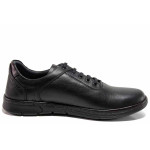 Черни анатомични мъжки обувки, естествена кожа - ежедневни обувки за есента и зимата N 100019024
