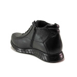 Черни анатомични мъжки боти, естествена кожа - ежедневни обувки за есента и зимата N 100019118