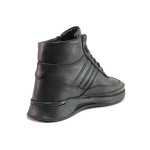 Черни мъжки боти, естествена кожа - ежедневни обувки за есента и зимата N 100019141