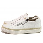 Бели спортни дамски обувки, естествена кожа - ежедневни обувки за пролетта и лятото N 100017985