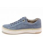 Сини спортни дамски обувки, естествена кожа - всекидневни обувки за пролетта и лятото N 100017986