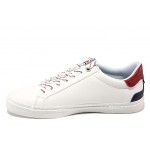Бели мъжки спортни обувки, здрава еко-кожа - спортни кецове за пролетта и лятото N 100018005