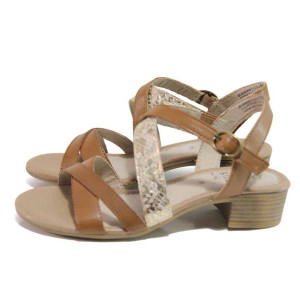 Кафяви анатомични дамски сандали, естествена кожа - ежедневни обувки за пролетта и лятото N 100018008