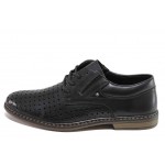Черни мъжки обувки, естествена кожа - всекидневни обувки за пролетта и лятото N 100018020