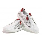 Бели спортни дамски обувки, естествена кожа - спортни обувки за пролетта и лятото N 100018110
