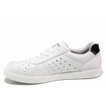 Бели анатомични мъжки спортни обувки, здрава еко-кожа - спортни кецове за пролетта и лятото N 100018124