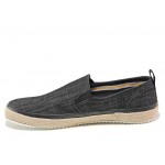 Черни мъжки обувки, текстилна материя - ежедневни обувки за пролетта и лятото N 100018145