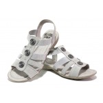 Сиви дамски сандали, качествен еко-велур - ежедневни обувки за пролетта и лятото N 100018152