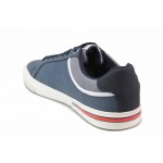 Тъмносини мъжки спортни обувки, текстилна материя - спортни кецове за пролетта и лятото N 100018155