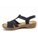 Сини дамски сандали, здрава еко-кожа - ежедневни обувки за пролетта и лятото N 100018169