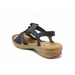 Сини дамски сандали, здрава еко-кожа - ежедневни обувки за пролетта и лятото N 100018169