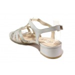 Сиви дамски сандали, естествена кожа - ежедневни обувки за пролетта и лятото N 100018185