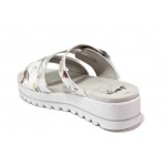 Бели анатомични дамски чехли, здрава еко-кожа - ежедневни обувки за пролетта и лятото N 100018189
