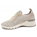 Бежови дамски маратонки, текстилна материя - спортни обувки за пролетта и лятото N 100018200