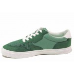 Зелени мъжки спортни обувки, велурена кожа - спортни кецове за пролетта и лятото N 100018199